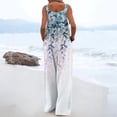 thumbnail image 5 of JULMCOMO Jumpsuits for Women Floral Print Wide Leg Casual Bib Overalls Square Neck Loose Fit Beach Summer Jumpsuits with Pockets Light Blue XL, 5 of 5