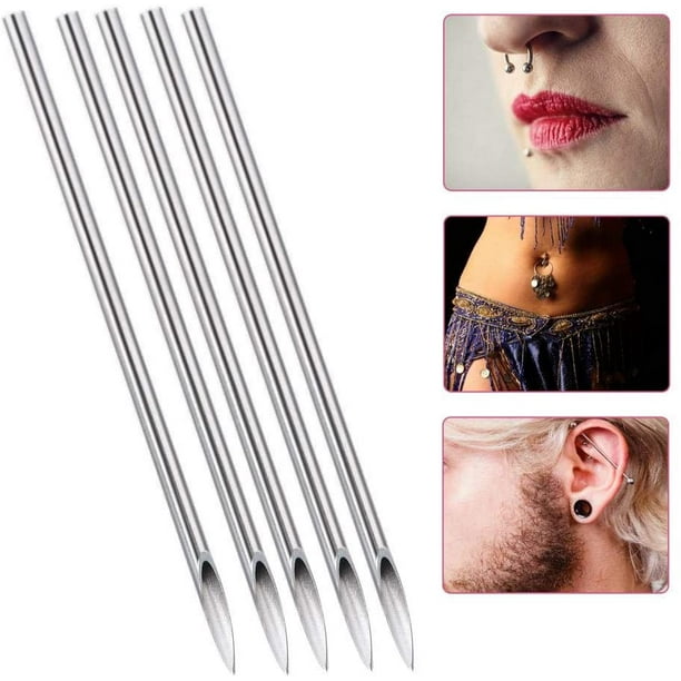Piercing Needle Kit, 100 Pieces, Disposable Needles for Sterile Tattoo