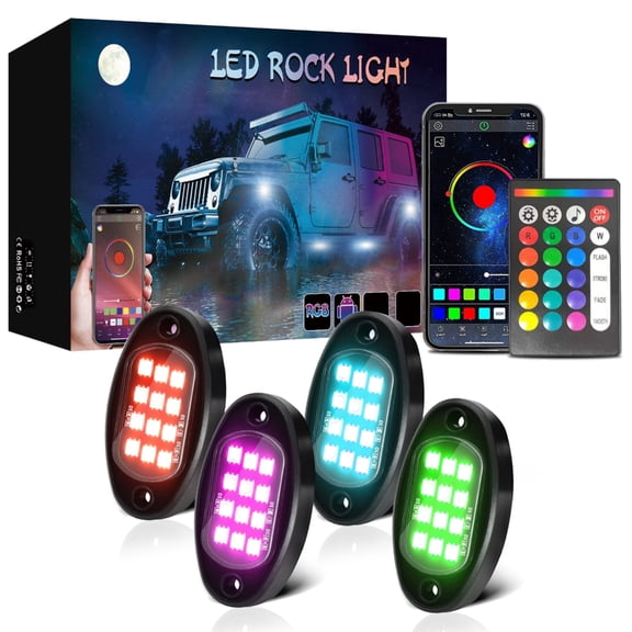 All in Undercarriage Lighting LED Rock Lights Chasing Effect Underglow Lights Car Exterior with/without Remote