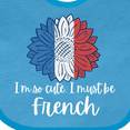 thumbnail image 4 of Inktastic I'm So Cute, I Must Be French Sunflower France Flag Boys or Girls Baby Bib, 4 of 4