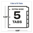 thumbnail image 5 of Print And Apply Index Maker Clear Label Dividers, 5 White Tabs, Letter | Bundle of 10 Sets, 5 of 7