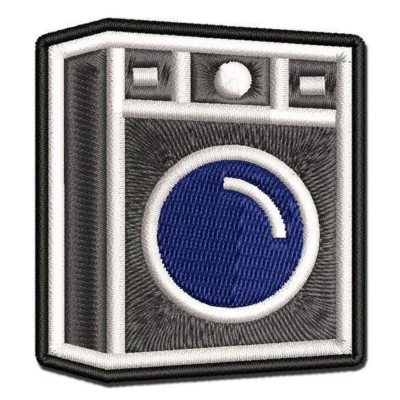 Washing Machine Applique Multi-Color Embroidered Iron-On Patch - 2.5 Inch Small