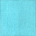 thumbnail image 1 of Ahgly Company Indoor Square Solid Light Blue Modern Area Rugs, 6' Square, 1 of 4