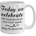 thumbnail image 2 of We Celebrate Coffee Mug 15th Ideas for Him Her Husband Wife, 15 Year Wedding Anniversary Lover Tea Cup Christmas Xmas, 2 of 2