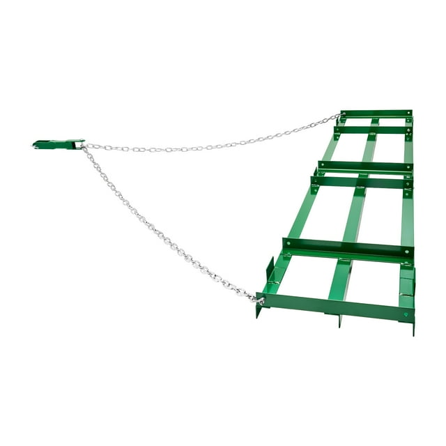 KFFKFF Drag Harrow, 8 ft Heavy Duty Tow Behind Drag Harrow with Adjustable Bars & 72 in Chain, Driveway Grader Landscape Rake for ATV, UTV, Tractor, Mower Tow Behind Yard Lawn Leveling Tool