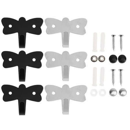 

6pcs Shaped Wall Hangers Home Wall Storage Hooks Stainless Steel Hooks