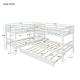 thumbnail image 2 of Twin L-Shaped Bunk Bed with Trundle, Loft Bed for Kids, White, 2 of 9