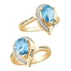 Freestyle, 18K Gold over Sterling Pear Birthstone & Diamond Class Ring, Personalized, High School or College Graduation