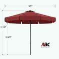 thumbnail image 3 of ABCCANOPY 9ft Outdoor Market Hand Push Patio Umbrella With Hanging Edge,12+Colors, Burgundy, 3 of 8
