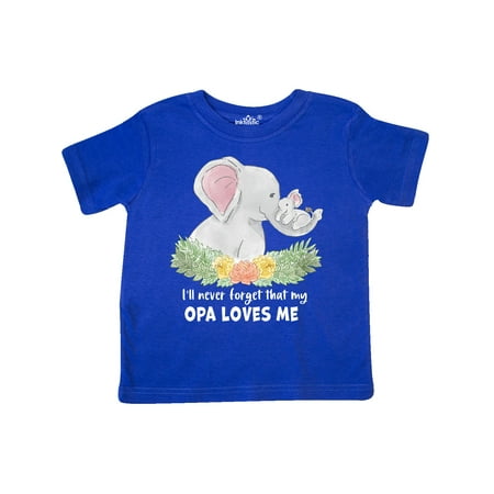 

Inktastic I ll Never Forget That My Opa Loves Me with Cute Elephants Gift Toddler Boy or Toddler Girl T-Shirt