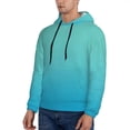 thumbnail image 3 of Naloa Teal Turquoise Men's Casual Hooded Collar Drawstring Hoodies Pullover Sweatshirts Casual Long Sleeve Shirts-XX-Large, 3 of 7