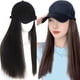 thumbnail image 2 of Fashion Adjustable Baseball Hat Wigs Hair Heat Resistant Hairpiece Hat Natural Looking Headwear for Women Quick Styles Natural Black, 2 of 4