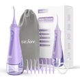 thumbnail image 1 of Irrigador bucal dental portátil SEJOY hilo dental de agua inalámbrico 230ml recargable con 8 puntas de chorro, 1 of 8