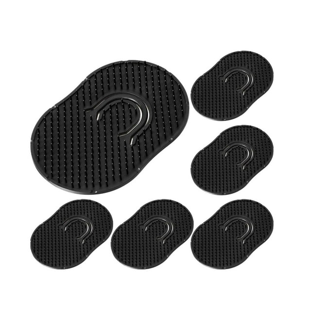 Set Finger Small Round Black Comb Shampoo Brush Portable Pocket Comb Massage Brush Finger Brush 6pc