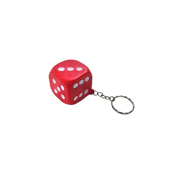 TreasureGurus Red Dice Car Keychain Truck SUV Keyring Foam Die Key