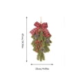 thumbnail image 3 of Cadancy Christmas Door Hanger Swag with Pine Branches Pine Cones Berry Clusters Buffalo Plaid Bow Jingle Bells Rustic Farmhouse Entryway Wall Decoration Holiday Party Supplies, 3 of 8