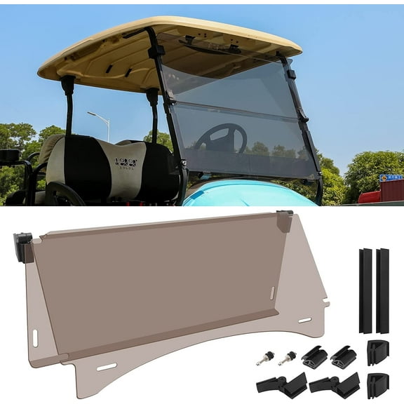 10L0L Golf Cart Windshield for Club Car Precedent 2004-up, Tinted Folding Down Windscreen