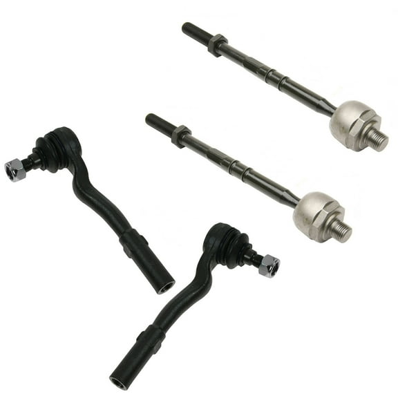 TRQ Front Inner & Outer Tie Rod End Kit Set of 4 for Mercedes Benz New PSA55330