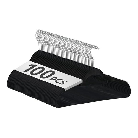 AIZYT 100 Pack Velvet Hangers Ultra Thin Non Slip Clothes Hanger Hook Swivel 360 Flocked & Durable Space Saving w/Bar for Garments, Suits, Dresses, Pants, Shirts, Coats