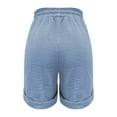 thumbnail image 3 of KALE High Waisted Shorts Women Fashionable And Casual Elastic Waist Cotton Linen Sports Five Point Pants Womens Short Sky Blue, 3 of 5