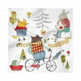 thumbnail image 1 of Animal Decorative Satin Napkins Set of 4, Bear on Bicycle Fox in Raincoat and Bunny with a Teapot Urban Forest Characters, Square Fabric Party & Dinner Napkin, 18", Multicolor, by Ambesonne, 1 of 2