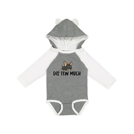 

Inktastic Napping Dis Tew Much Chihuahua Black and Tan Gift Baby Boy or Baby Girl Long Sleeve Bodysuit