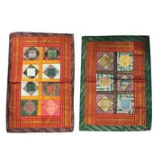 Mogul Bohemian Decor Vintage Cushion Cover Ethnic Indian Patchwork Silk Sari Border Decorative Floor Pillow Sham 30 " x 20"