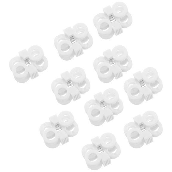 PBPBOX 10Pcs White Shoelace Cord End Clips Versatile Shoe Lace Buckles