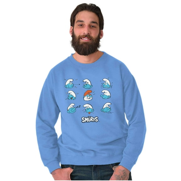 Retro Smurfs 80s Cartoon Characters Sweatshirt for Men or Women Brisco Brands M