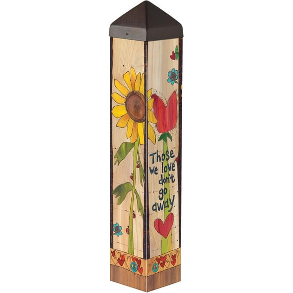 MMZP Art Pole, PVC Weather Resistant Pole with Vinyl Bowl 20 inches Tall Outdoor Decoration for Gardens, Patios, Yards, Landscaping and Birding Accessories, Those We Love Don't Go Away