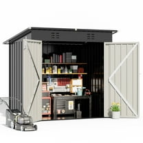 COMHOMA Metal Shed, 6 x 4 ft Metal Outdoor Storage Shed with Lockable Doors & Waterproof, Gray