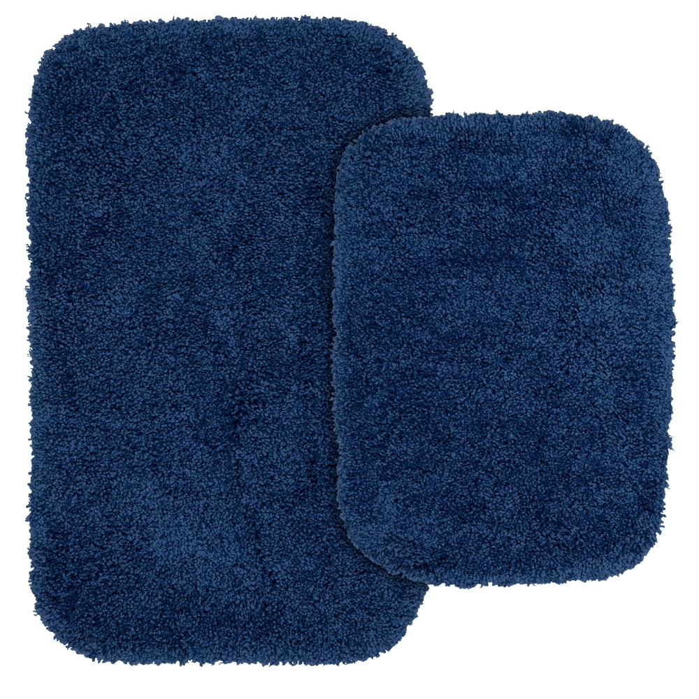 Garland Rug Serendipity Spa Shag Soft & Plush Navy 2 Piece Bathroom Rug