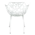 thumbnail image 4 of LeisureMod Fauteuil de Salle à Manger Moderne Devon Intérieur Extérieur en Aluminium Blanc Ensemble de 4, 4 of 9