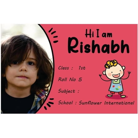 Water Resistant Name Labels 36 Personalized Stickers for Kids’ School Bottles & Notebooks With Customize Photo Vnyl Paper Decorate School Books