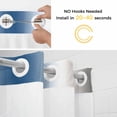 thumbnail image 5 of Lake Blue Grey White No Hook Shower Curtain Waterproof, Bathroom Curtains with Snap in Liners and See Through Top Window, Farmhouse Ombre Color Modern Hotel Style Bathtub Curtains Shower 72"Wx84"L, 5 of 8
