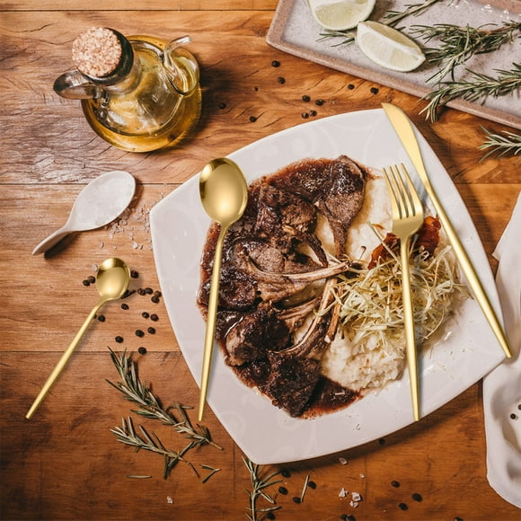 Steak Knife Set,Steak Knife Set,Stainless Steel Knife Fork and Spoon Set Western Steak Knife Cutlery Four-Piece Stainless Steel Knife Fork and Spoon Hotel High-Grade Innovation Cutlery