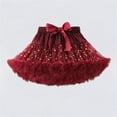 thumbnail image 2 of HAOTAGS Fluffy Skirts GirlsAdjustable Performance Elastic Waist Mini Skirt Red XS, 2 of 6