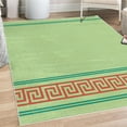 thumbnail image 1 of Abstract Decorative Rug, Simplistic Classic Greek Inspired Pattern in Monochrome Design, Quality Carpet for Bedroom Dorm and Living Room, 6 Sizes, Pale Green Vermilion and Teal, by Ambesonne, 1 of 4