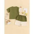 thumbnail image 4 of Argulvti Toddler Baby Boys Shorts Set, Cotton Contrast Color Short Sleeve T-shirt with Elastic Waist Shorts Leisure Outfit, 4 of 7