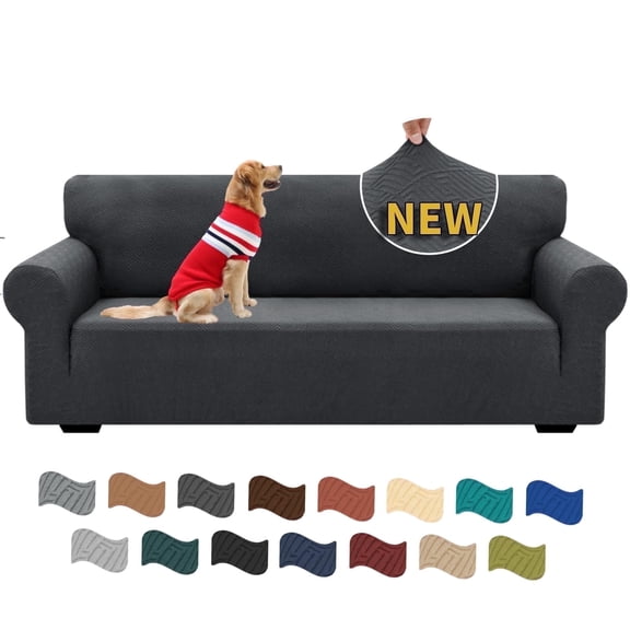XYMHUN 1-Piece Sofa Cover Stretch Couch Cover Washable Sofa Slipcover Furniture Protector for 3 Cushion Sofa,Dark Gray