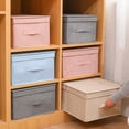 thumbnail image 5 of Caja de almacenamiento tipo cajón para artículos diversos, caja de almacenamiento con acabado de tela tipo cubierta, 5 of 5