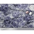 thumbnail image 2 of Soimoi Purple Poly Georgette Fabric Stripe & Floral Print Sewing Fabric BTY 42 Inch Wide, 2 of 3