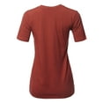 thumbnail image 3 of A2Y Women's Basic Solid Premium Cotton Short Sleeve Crew Neck T Shirt Tee Tops Dark Rust M, 3 of 5