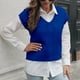 thumbnail image 3 of Chaleco de punto para mujer, suéter sin mangas, suéter suave con cuello en V, sin mangas, construcción robusta, 3 of 6