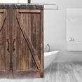 thumbnail image 4 of HVEST Vintage Barn Door Shower Curtain, Western Brown Wooden Barn Door Bathroom Curtain Modern Farmhouse Polyester Fabric Decor Curtain with Hooks, 60X72 inch, 4 of 6