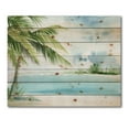 thumbnail image 3 of Designart 'Palm Beach Resort At Sunrise I' Nautical & Coastal Print on Natural Pine Wood, 3 of 5