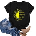 thumbnail image 5 of WTXUE T-Shirts Short Sleeve, Crew Neck Graphic Tees Women Sunflower Summer T Shirt Loose Blo Cotton Floral, Shirts for Women | Casual for Women's Plus Black/Sunflower M, 5 of 6