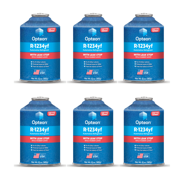 Opteon R-1234yf Refrigerant with Leak Stop for MVAC Use in a 12