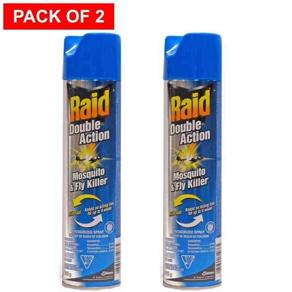 Raid Double Action Mosquito & Fly Killer, 350g (Pack Of 2)
