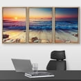 thumbnail image 2 of wall26 - 3 Piece Framed Canvas Wall Art - Beautiful Sunrise Over The Horizon - Modern Home Art Stretched and Framed Ready to Hang - 24"x36"x3 Natural, 2 of 5